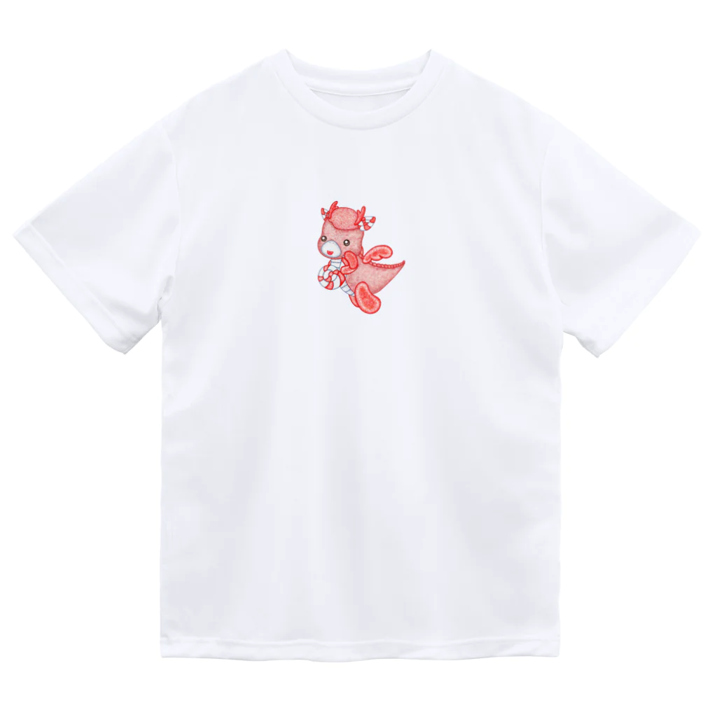 satoayaのアニマルカフェのキャンディードラゴン　赤 ドライTシャツ