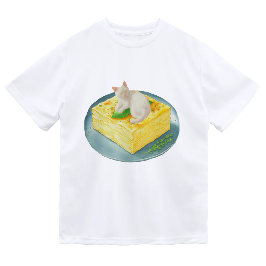 姫とすずり。の大根おろしになりきるねこ ドライTシャツ