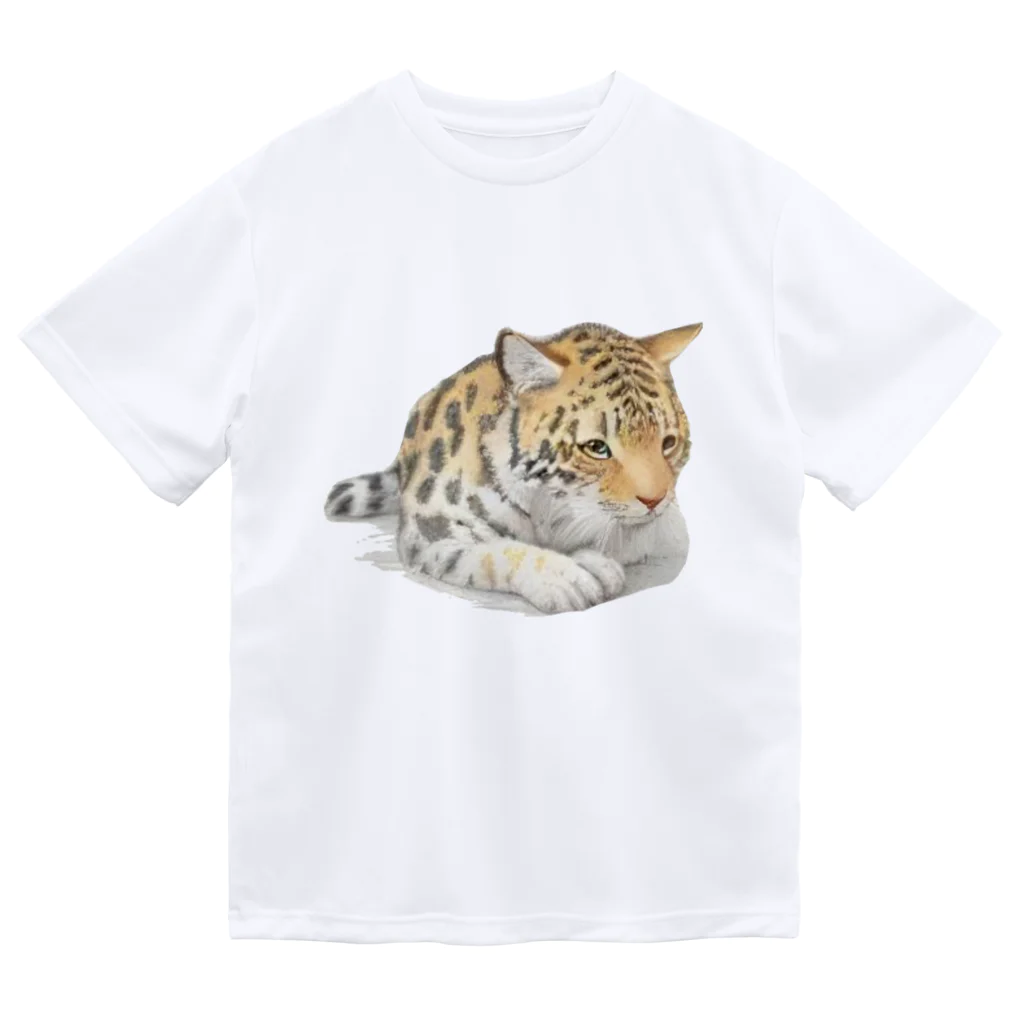 姫とすずり。の静かなかわいらしいヒョウ Dry T-Shirt