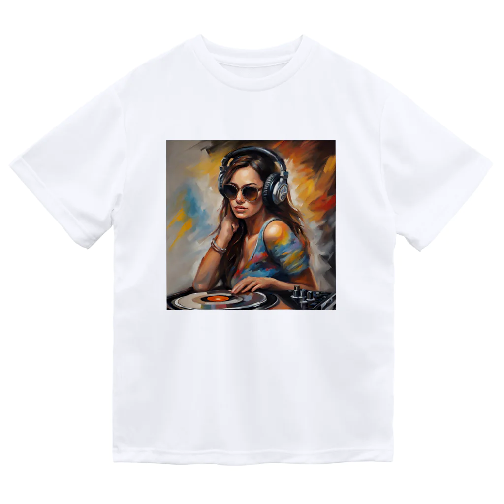 Olivi　StyleのDJ 女性イラスト ドライTシャツ