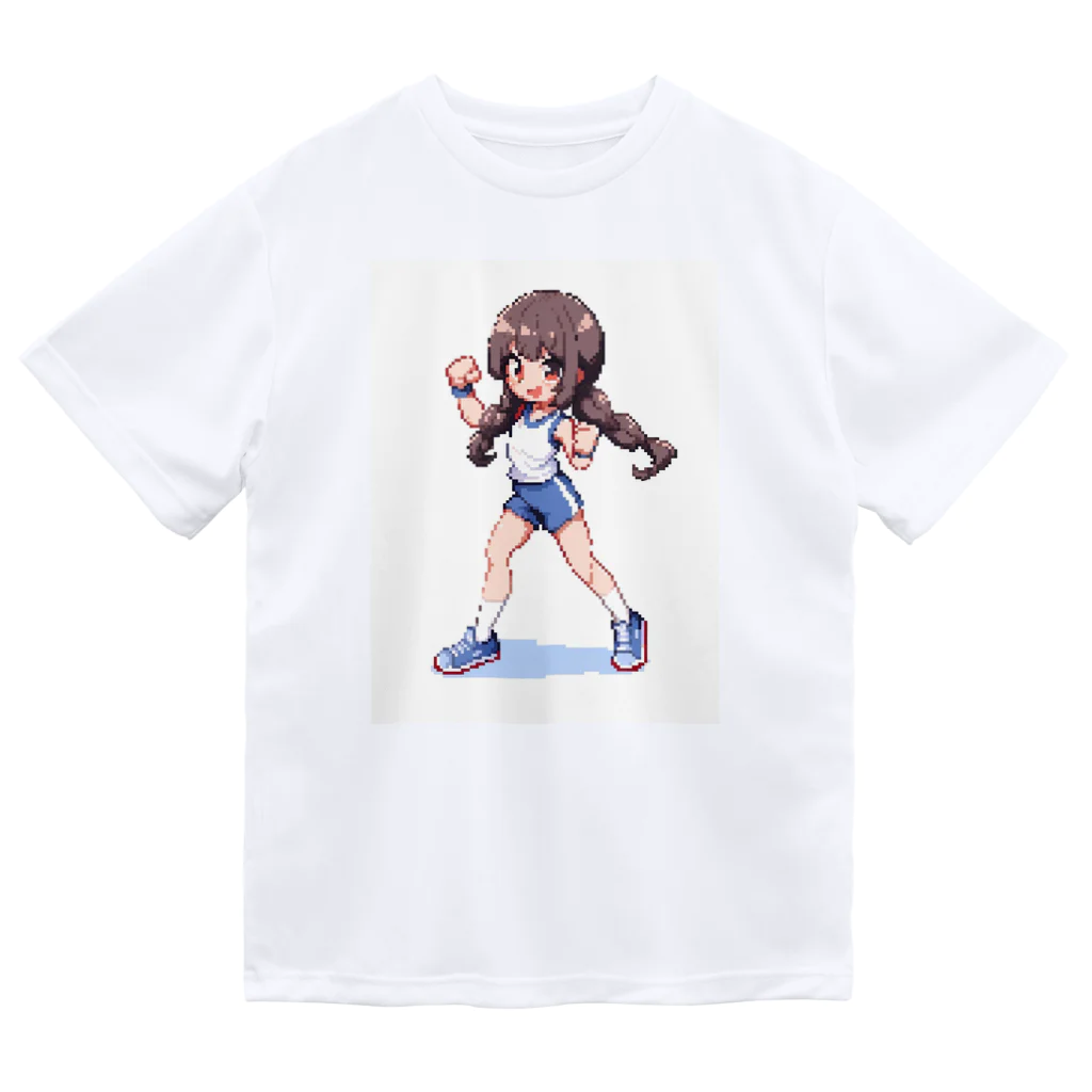 シロクマペンギンのドット絵体操服の女の子 Dry T-Shirt