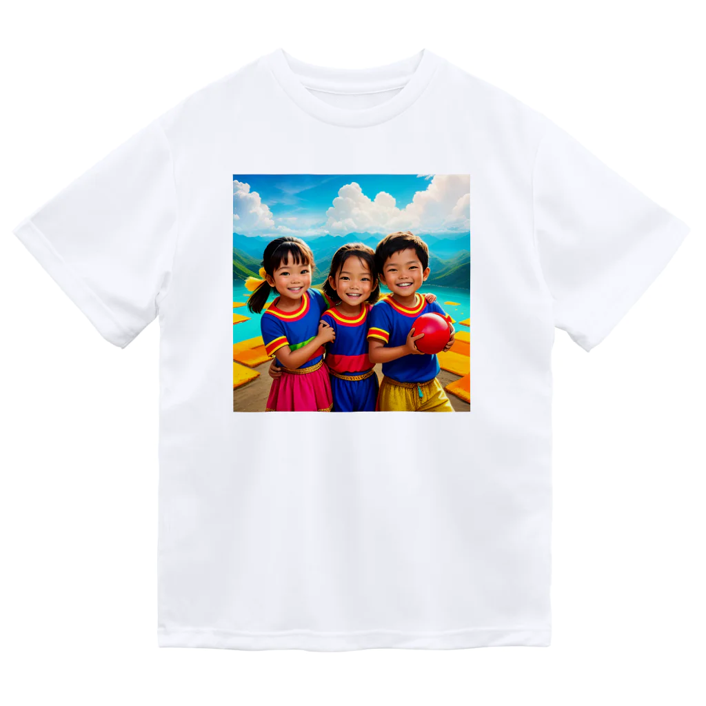 あかいはちの笑顔の子どもたち ドライTシャツ