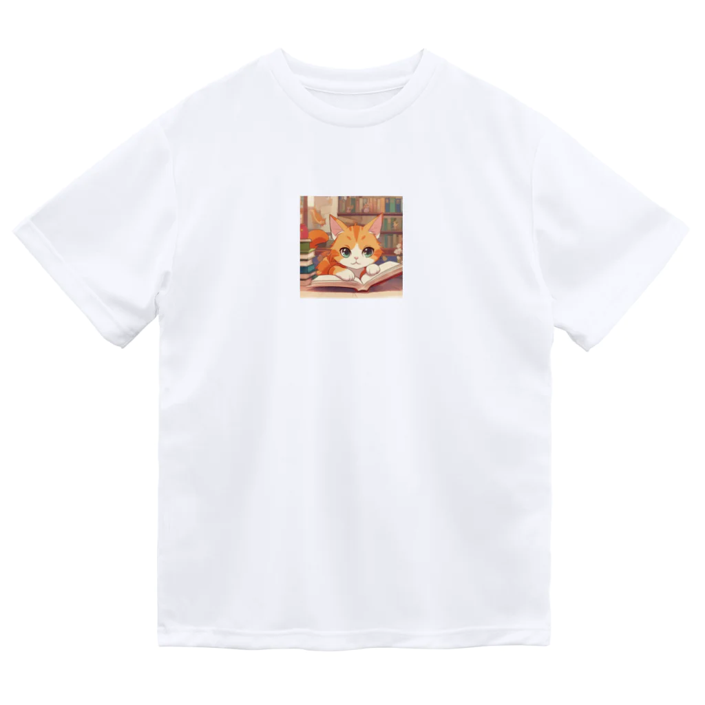 星パンダショップのほんよみかんねこ ドライTシャツ