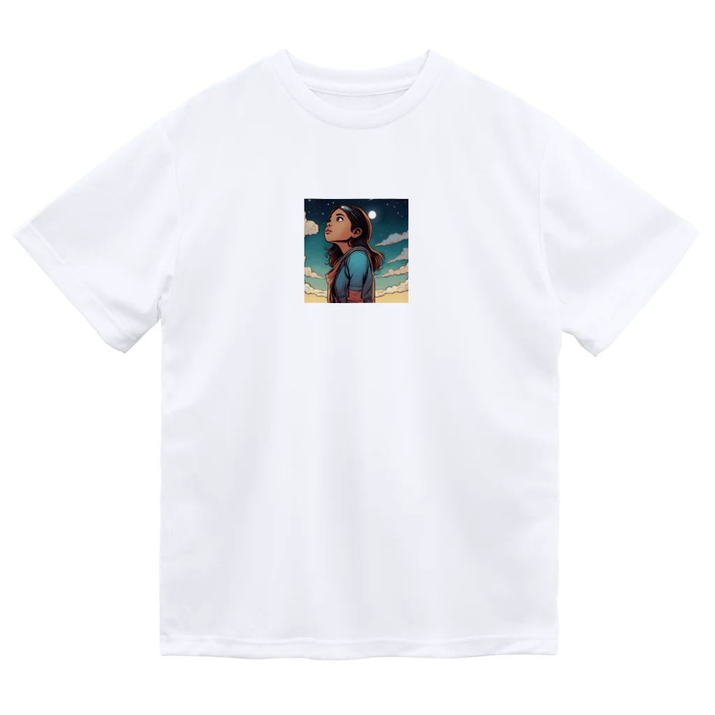 PanHanaChanのThe girl who looks at the sky Dry T-Shirt