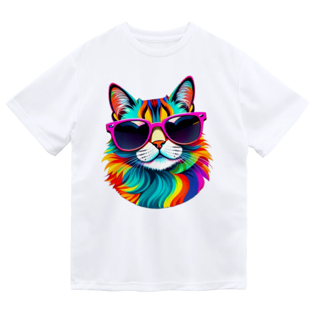 629_CAT_ARTのグラカラキャット2 ドライTシャツ