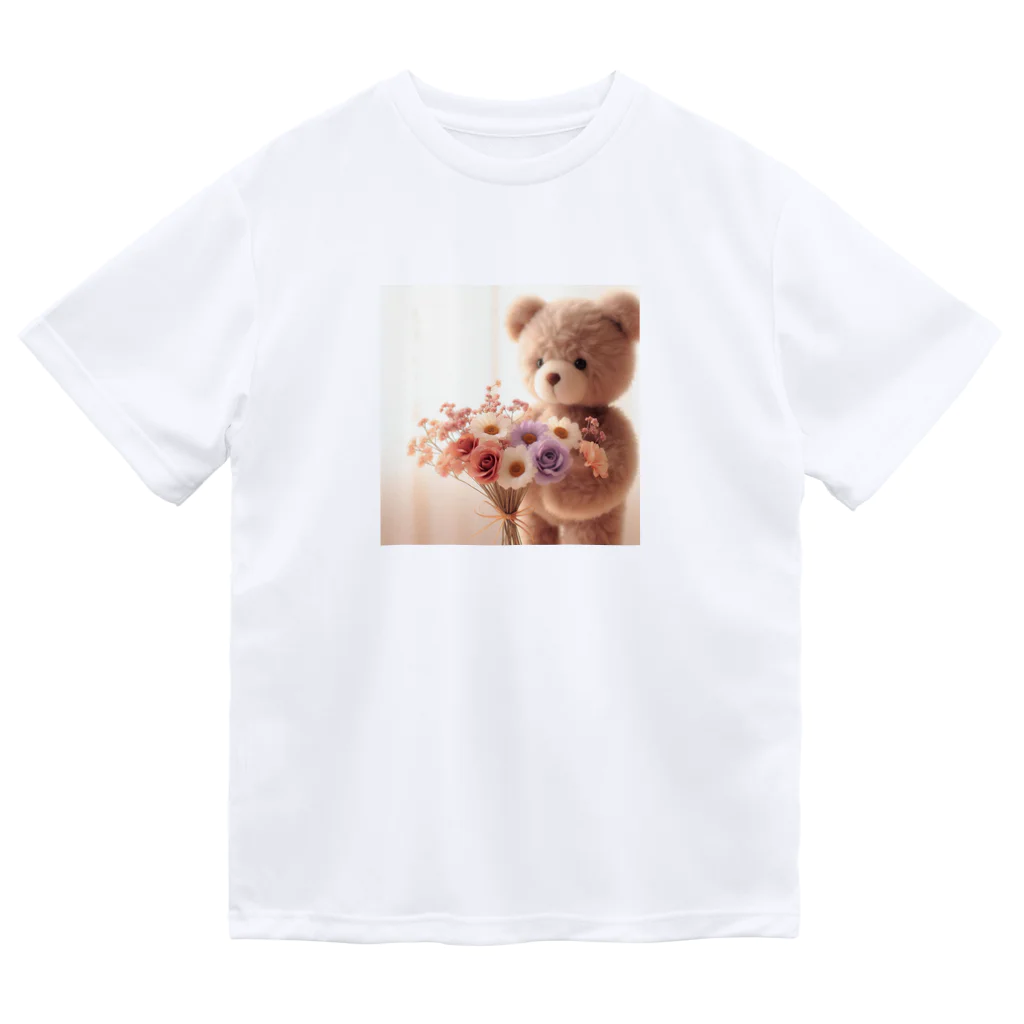 星パンダショップのはなとくま　～flower and bear～ ドライTシャツ