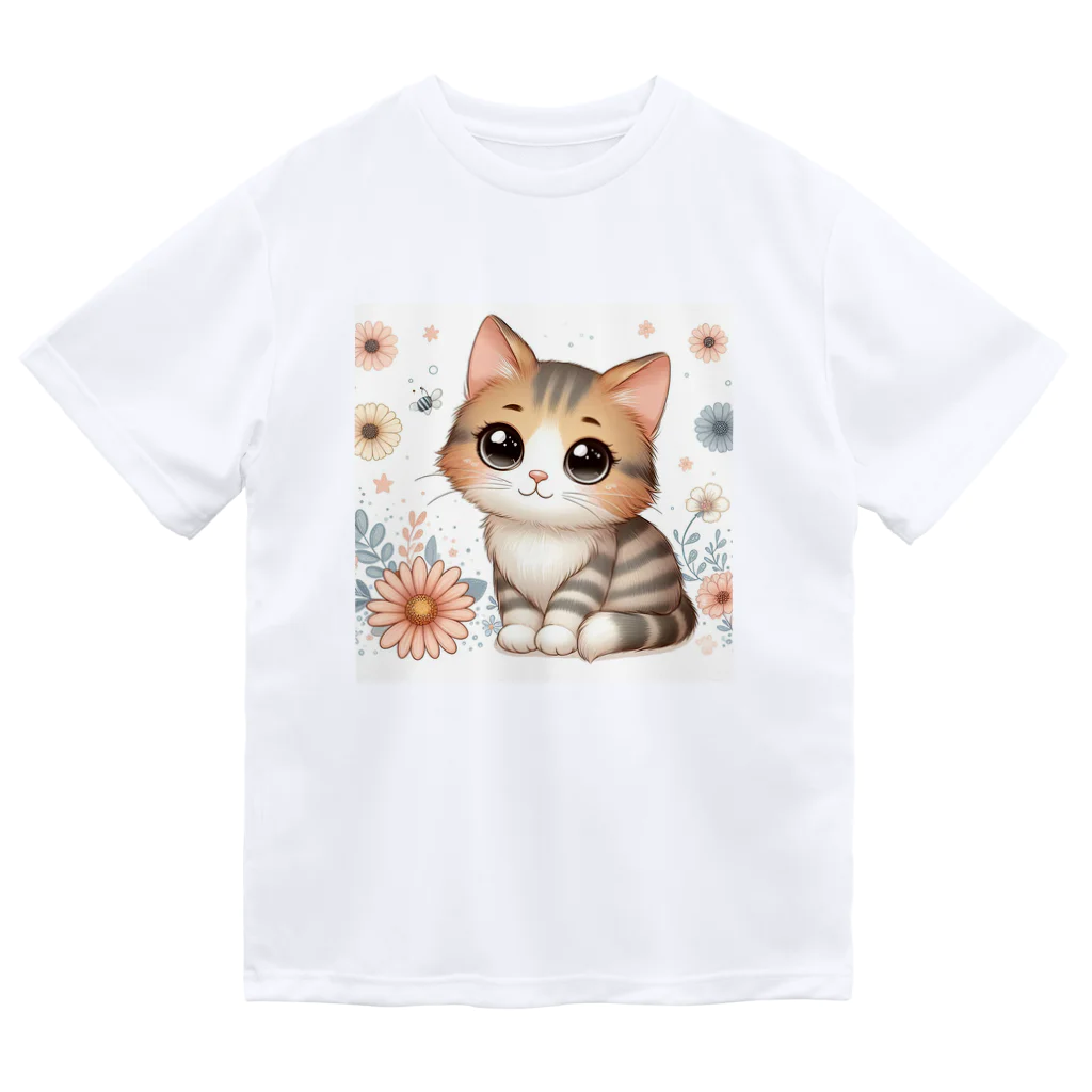 イラストアニマルズの癒しと可愛さが溢れるネコちゃん Dry T-Shirt
