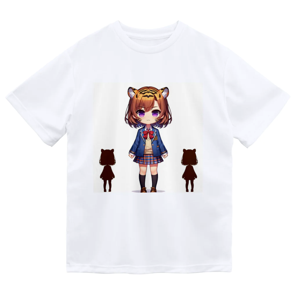 干支シティの寅の女子高生 ドライTシャツ