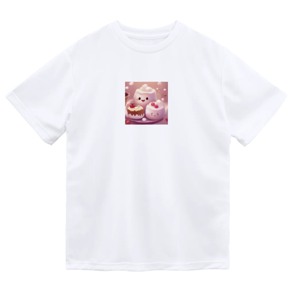 amxafukのふわふわマシュマロかわいいプリン ドライTシャツ