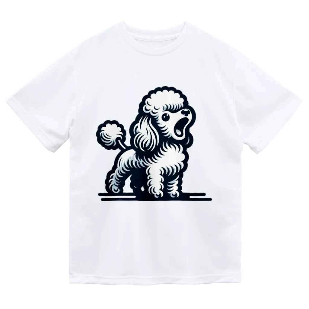 Tokyo_Doodleのもふもふアプリコット　トイプードル　ほえる Dry T-Shirt