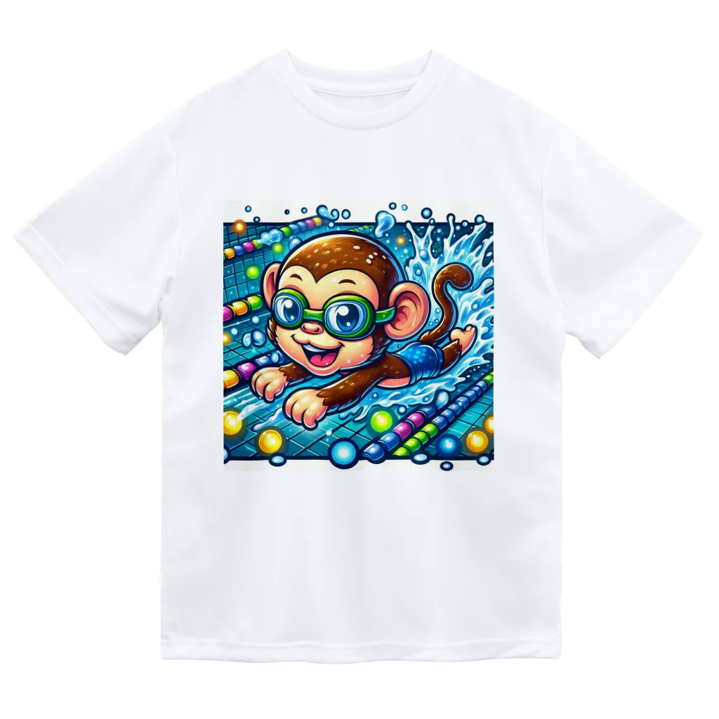 アニマルキャラクターショップのSwimming monkey Dry T-Shirt