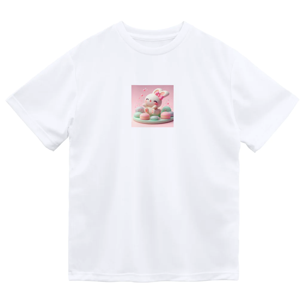 星パンダショップのほわほわマカロンうさぎ ドライTシャツ