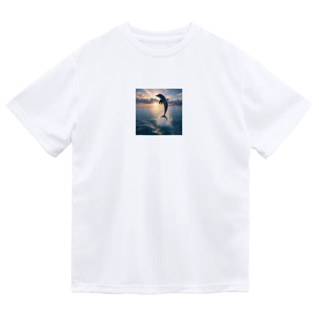 ai美女ショップの夕日とイルカ🐬🌅 Dry T-Shirt