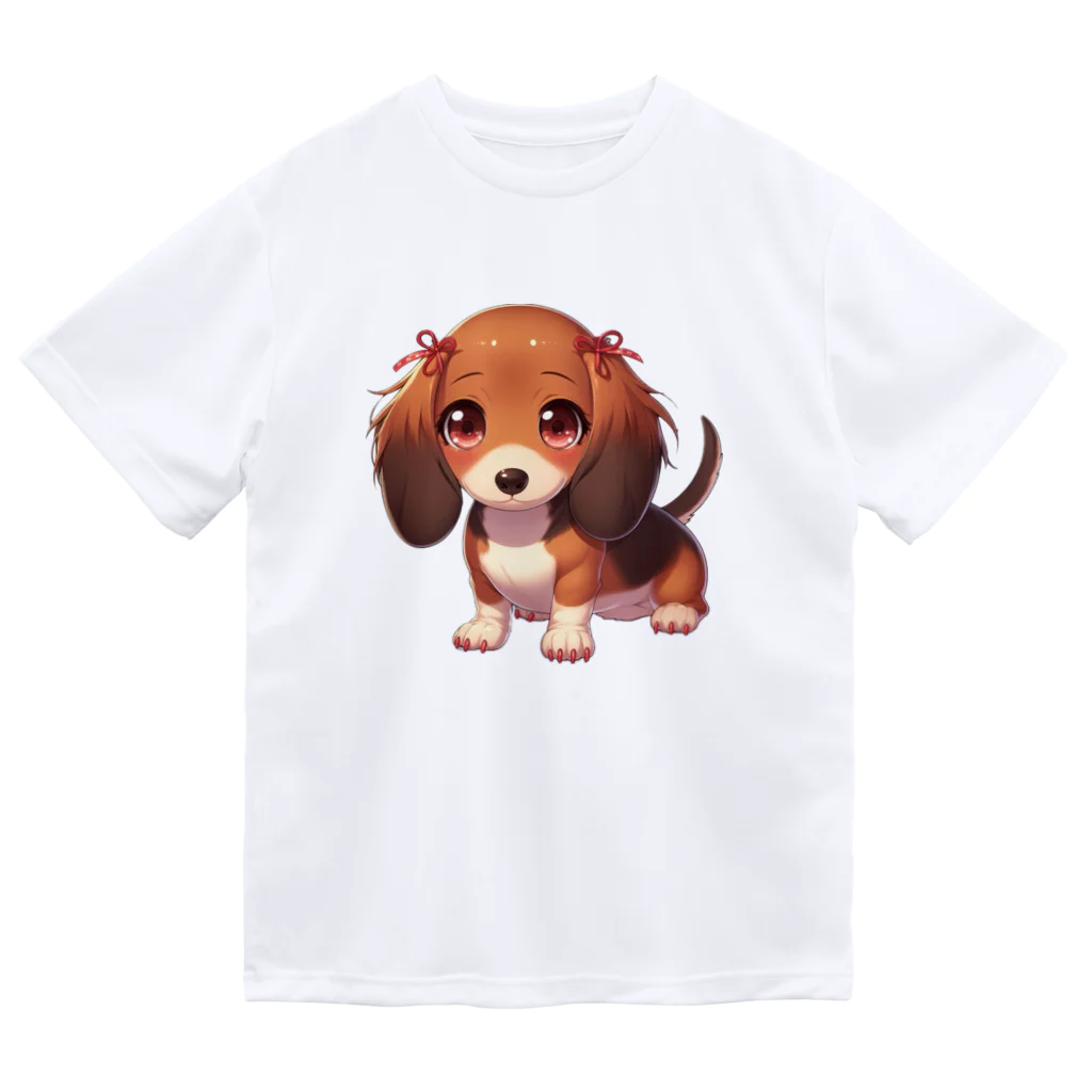 Dog Selectionのミニチュアダックス　女の子　アイテム Dry T-Shirt