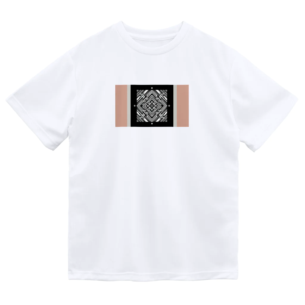 earth__のモノトーン・ゴールデンジオメトリック・アートグッズ Dry T-Shirt