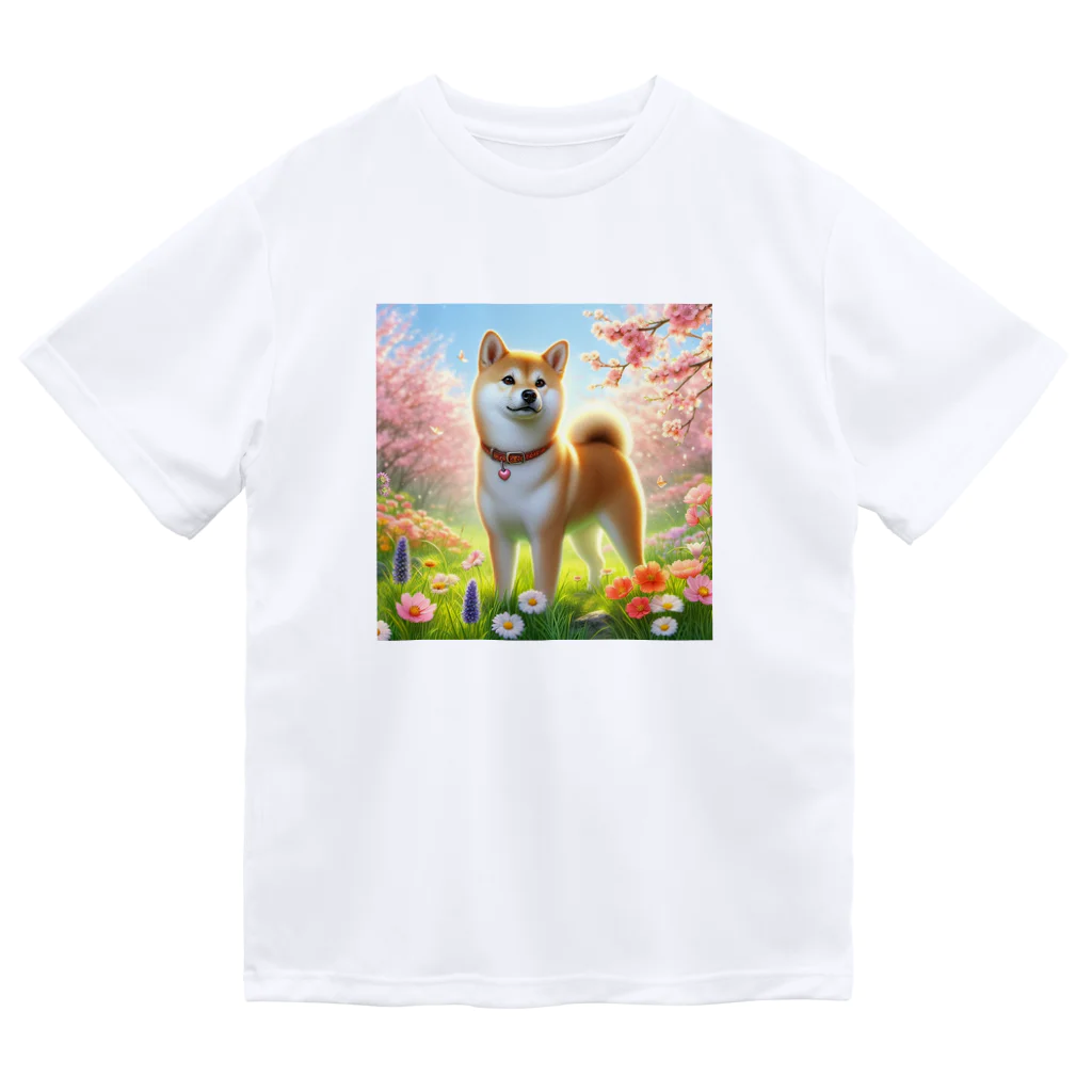 ANTARESの春の柴犬の冒険 ドライTシャツ