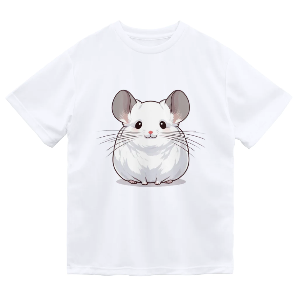 もふっとチンチラ🐭のチンチラ（ホワイト） Dry T-Shirt