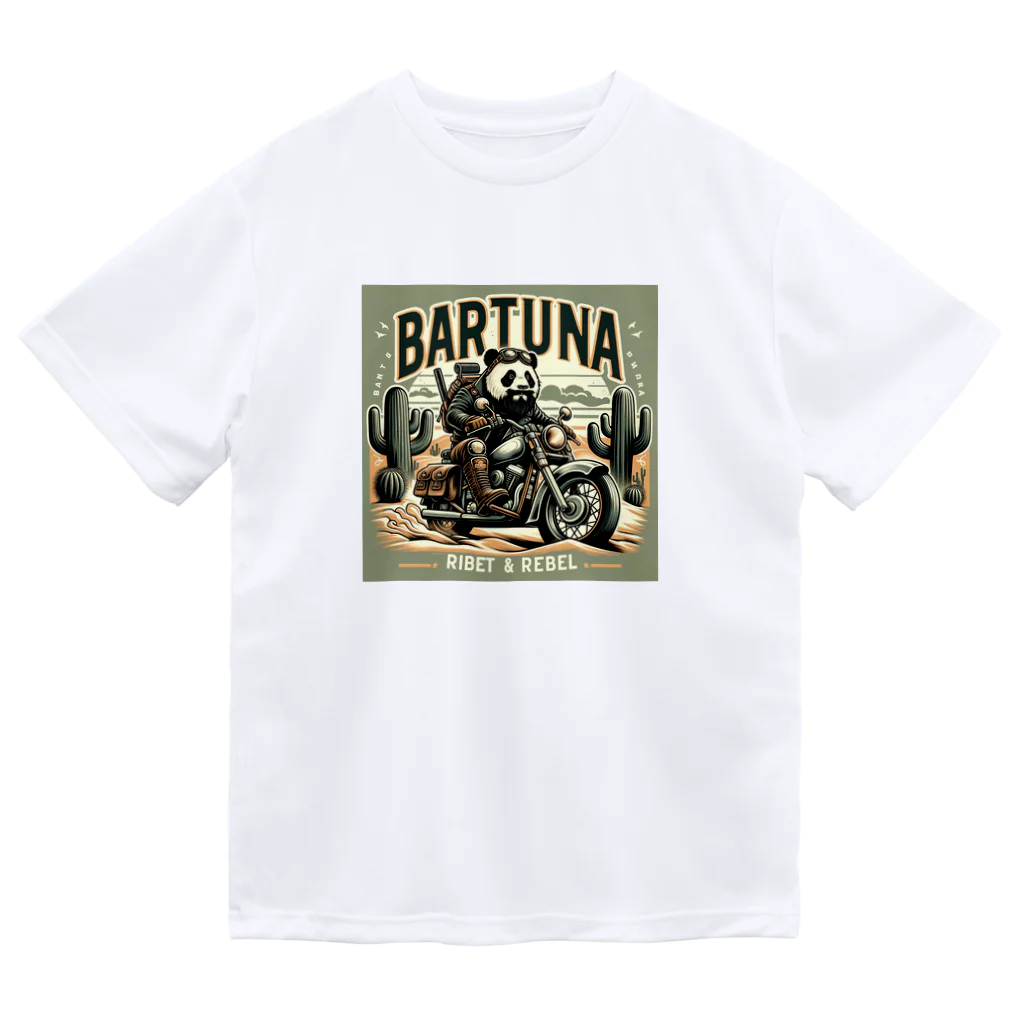 BARTUNAの悪ひげパンダ ドライTシャツ