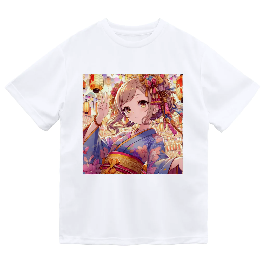 推しの美少女とアイドルのお祭りを楽しむ浴衣美少女 Dry T-Shirt