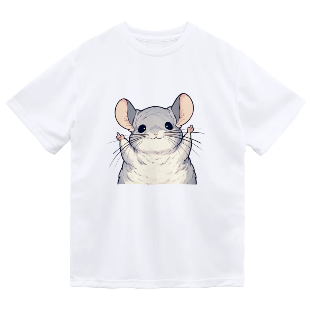 もふっとチンチラ🐭のばんざいチンチラ ドライTシャツ