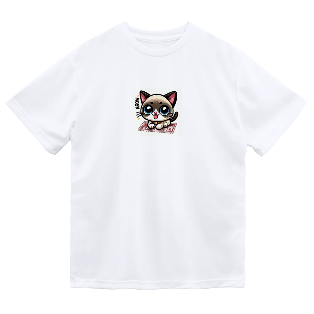 me-me shopの可愛いシャム猫 ドライTシャツ