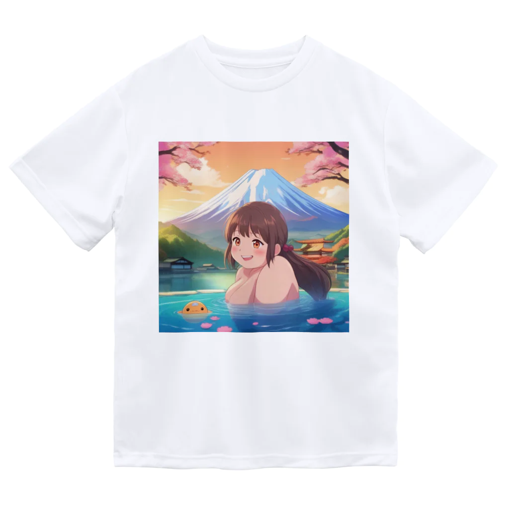 west97の富士山絶景にある露天風呂のかわいい女の子 Dry T-Shirt