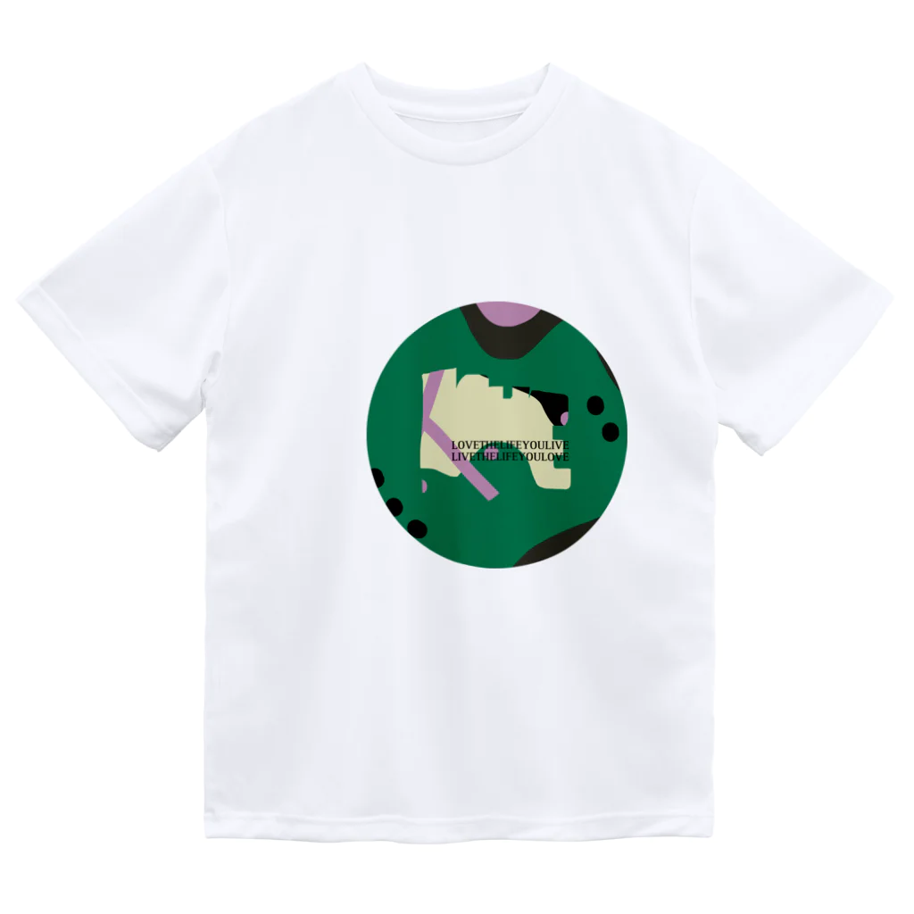 ここらいふのlovethelifeyoulive -dark green- ドライTシャツ