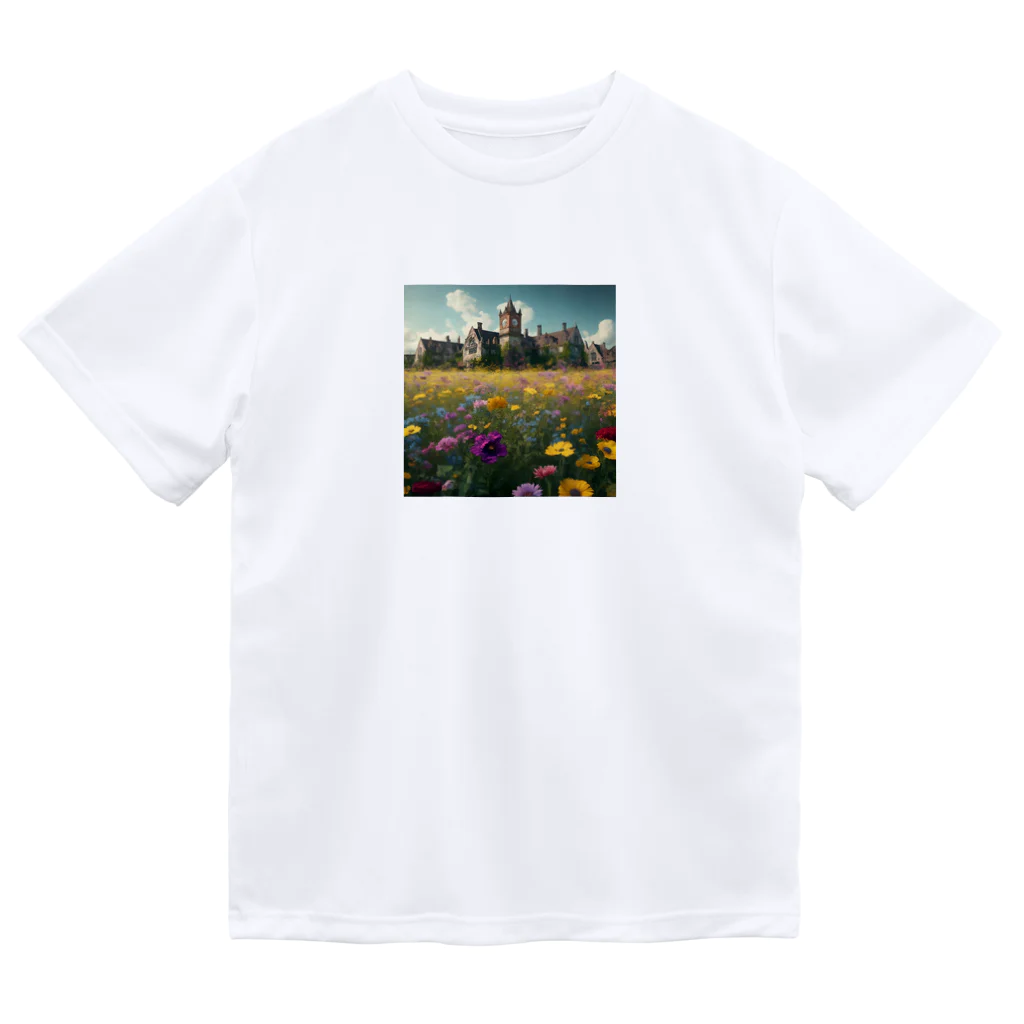 ハピネスの廃墟と花 Dry T-Shirt