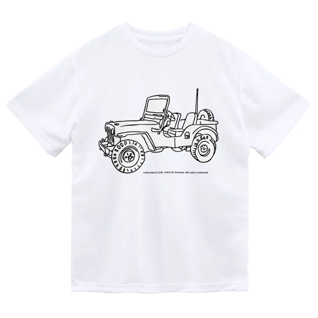 ファンシーTシャツ屋のJeep イラスト ライン画 Dry T-Shirt