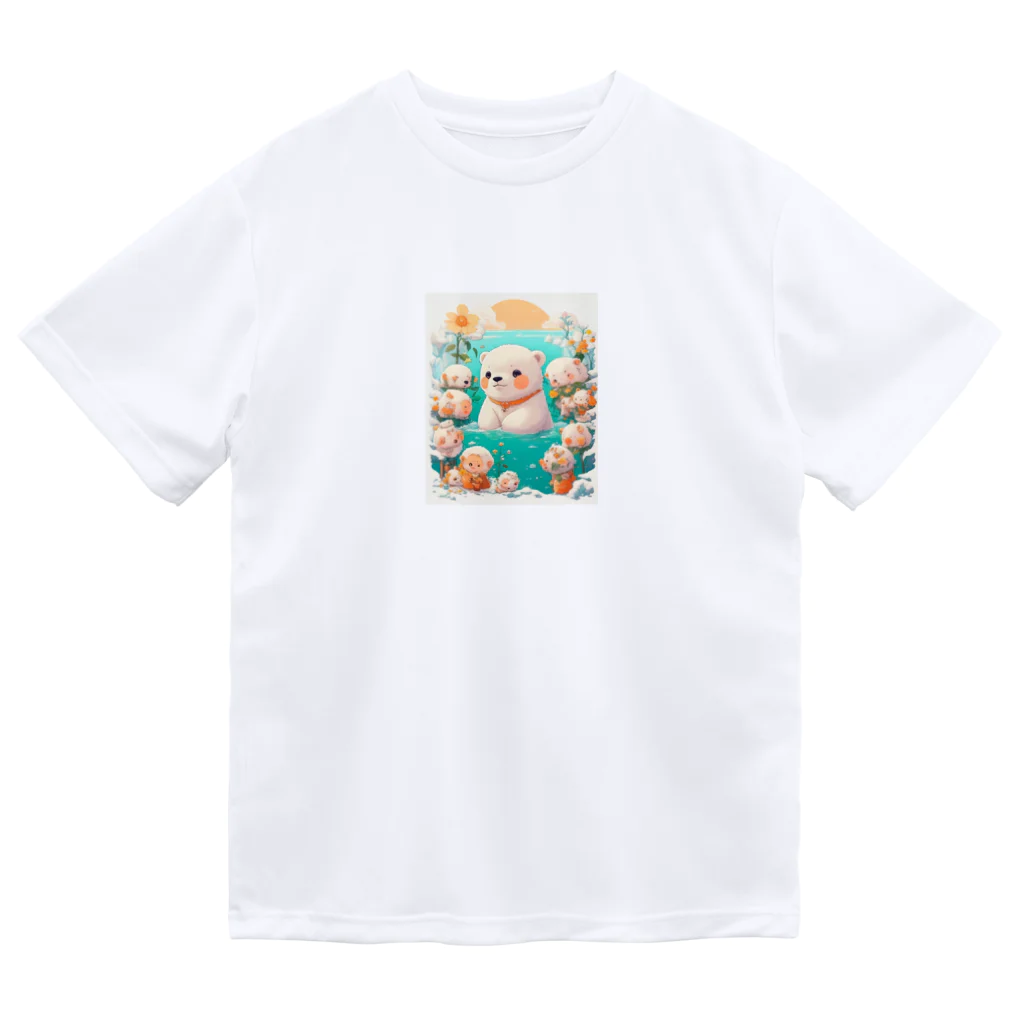 りんりんの可愛いシロクマちゃんショップ　かわいいよ！の水遊びをしている白熊 Dry T-Shirt