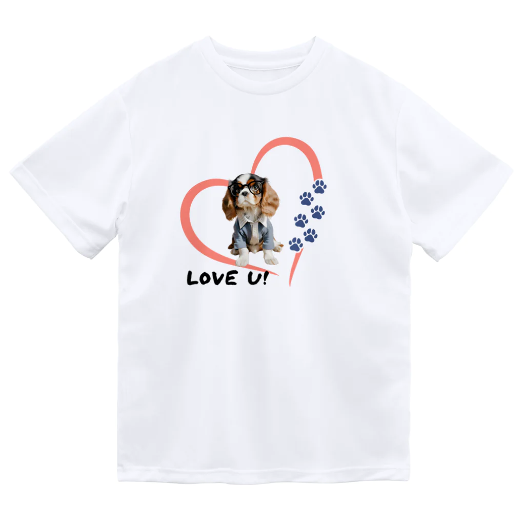 IMALOCOUDEMのI LOVE キャバリア♥ ドライTシャツ