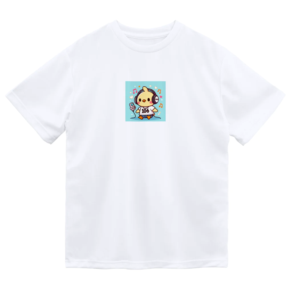 音楽ルー106のかわいいヒヨコ ドライTシャツ