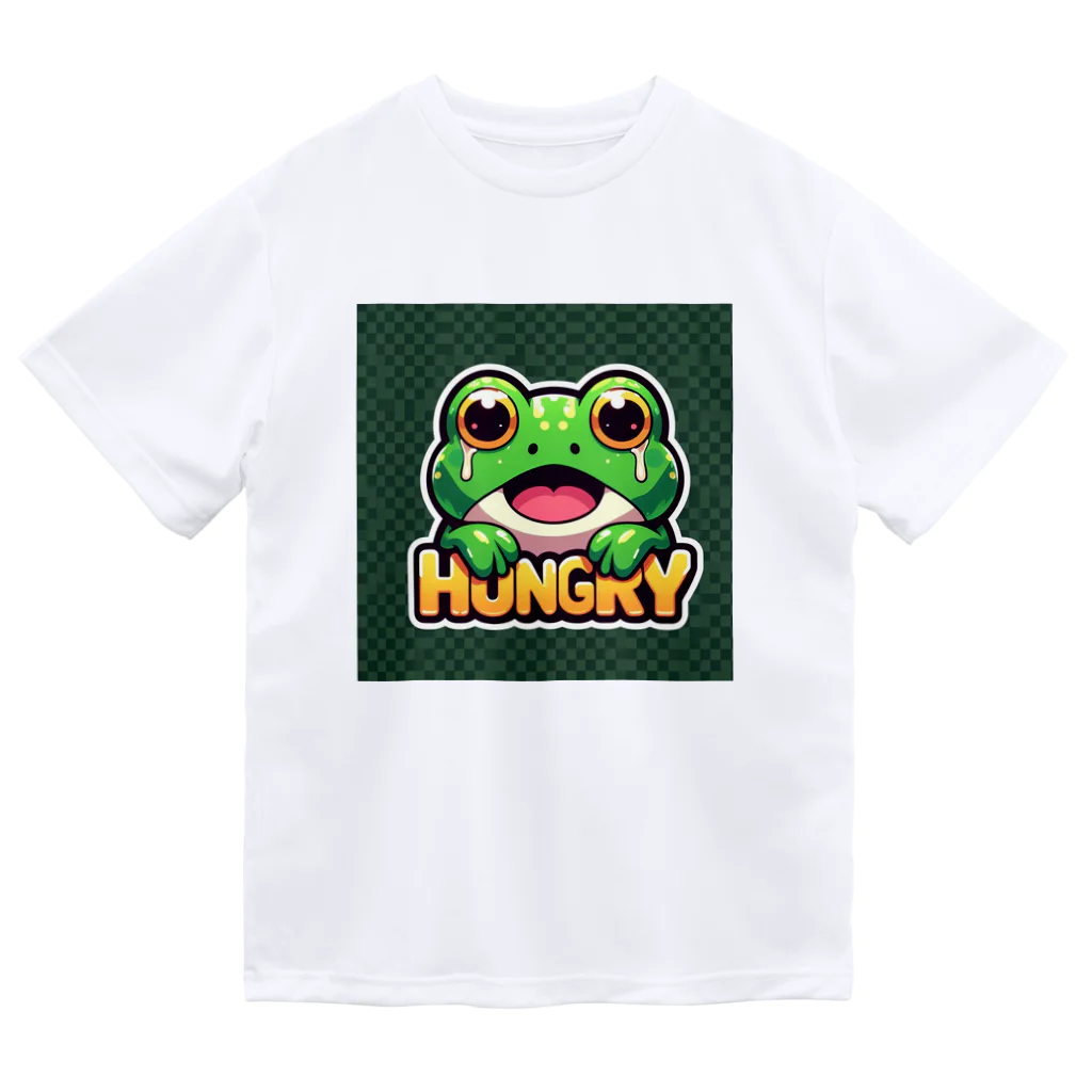 カエルグッズのHUNGRYカエル ドライTシャツ