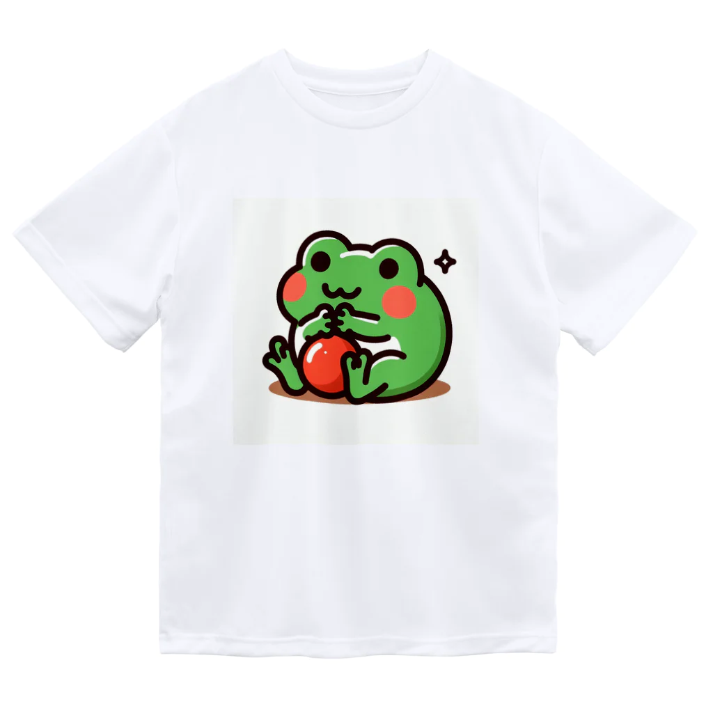 カエルグッズのりんごカエル ドライTシャツ