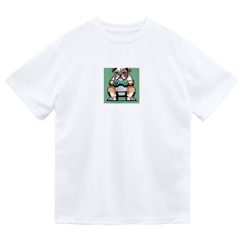 barisukaのゲーム中毒のブルドッグ ドライTシャツ