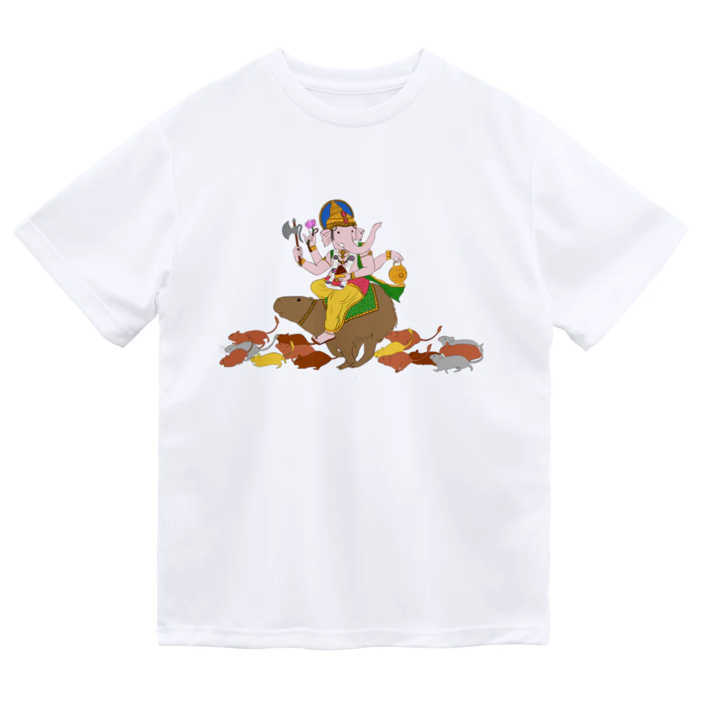 Aruna with Degu and Beagleのガネーシャ様とネズミたち Dry T-Shirt