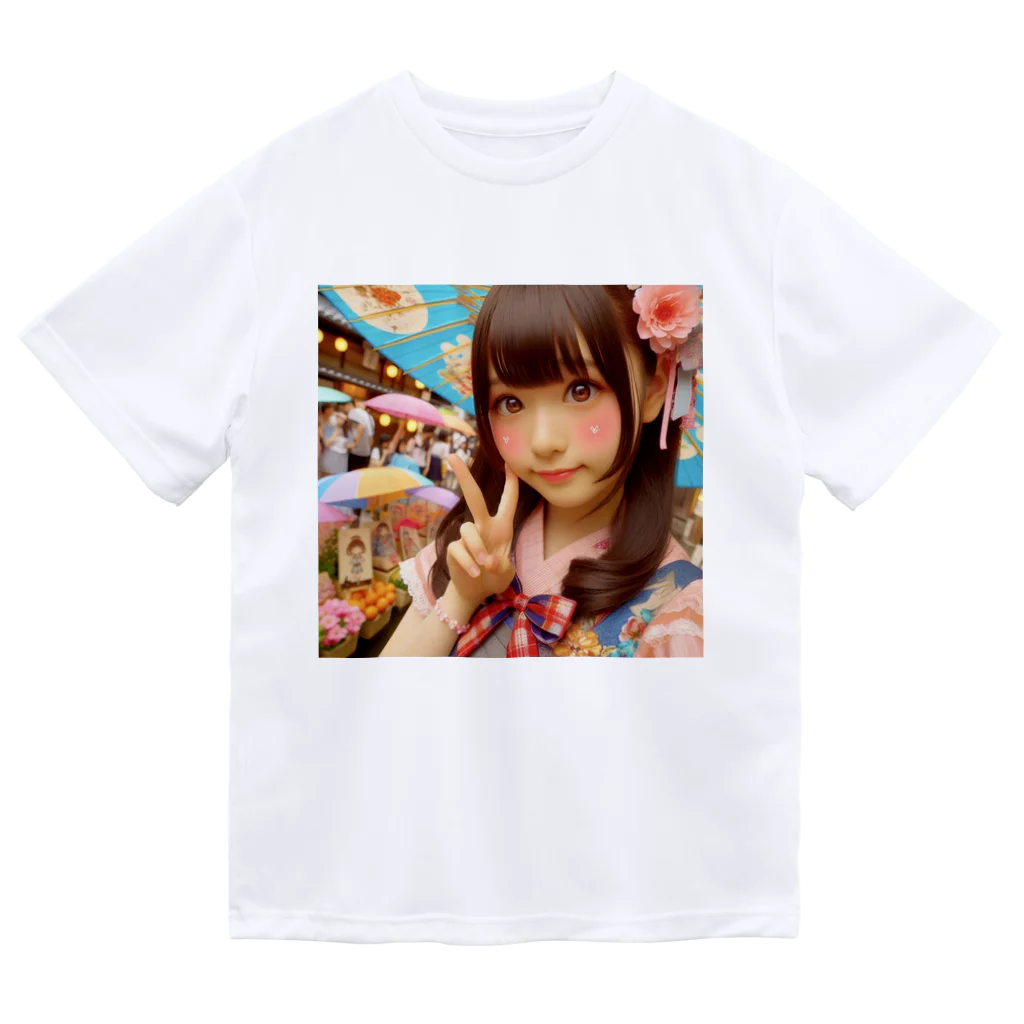 homarengeの和傘の女の子 Dry T-Shirt