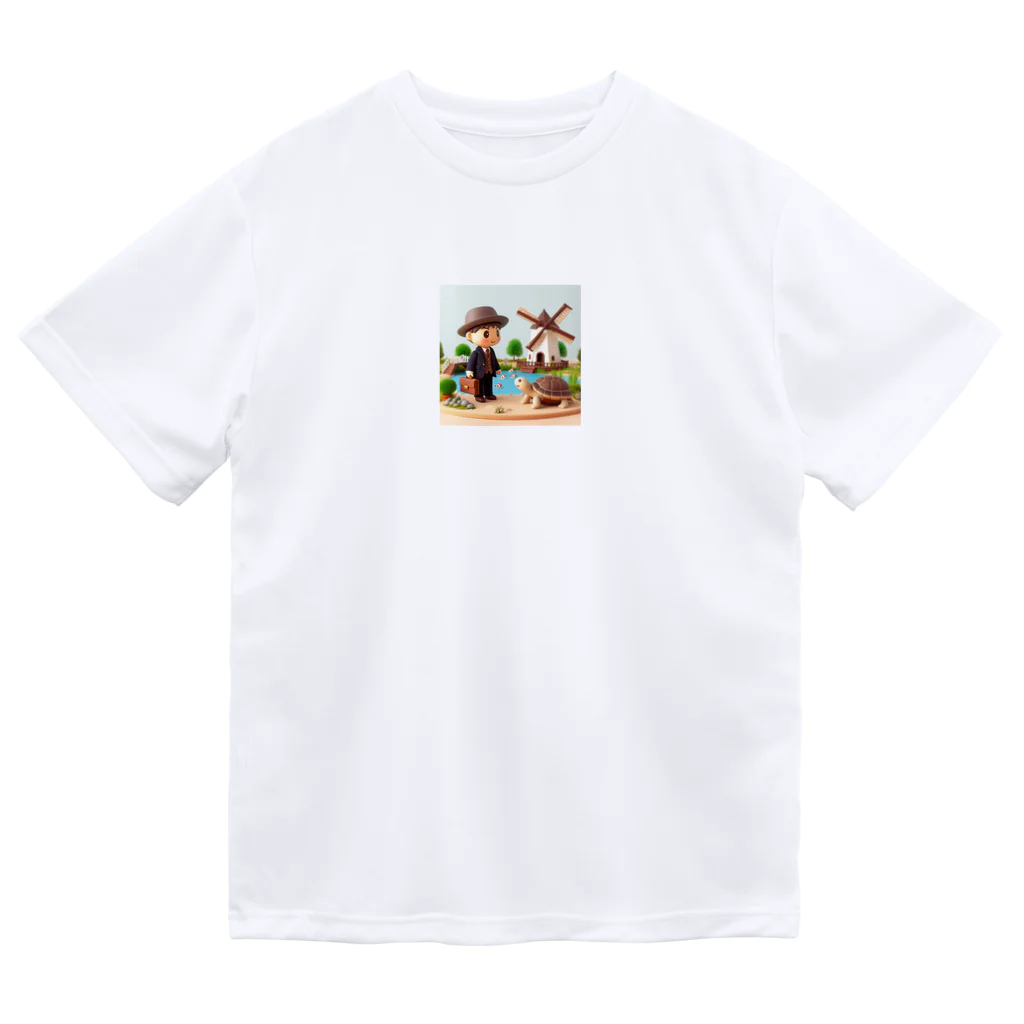 kumama07のリクガメ君と僕 ドライTシャツ