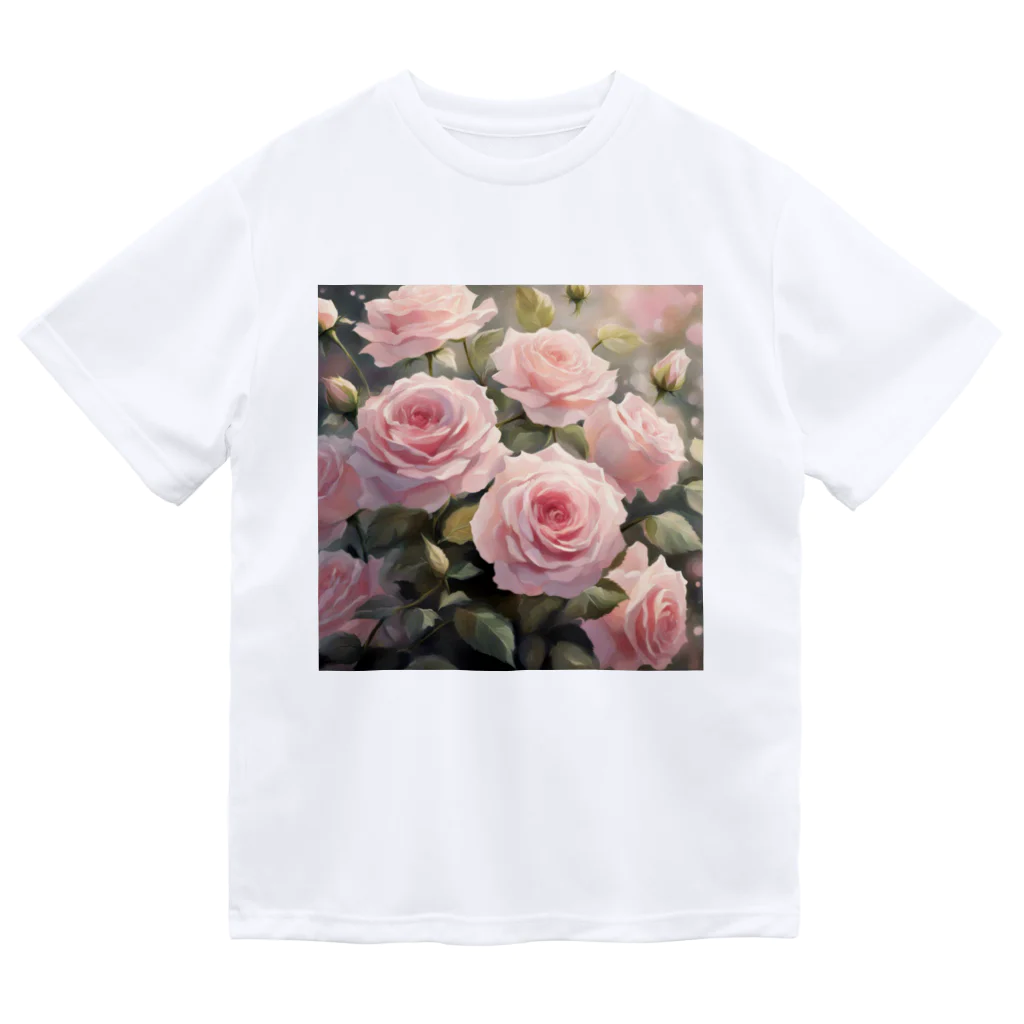 okierazaのペールピンクのバラの花束 ドライTシャツ