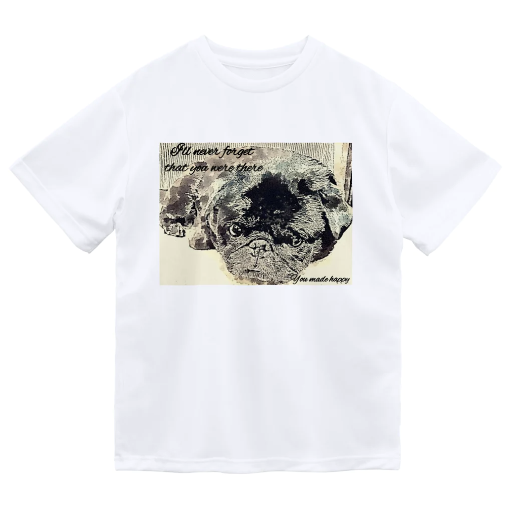 KenHana ハウスの黒パグケンちゃん Dry T-Shirt