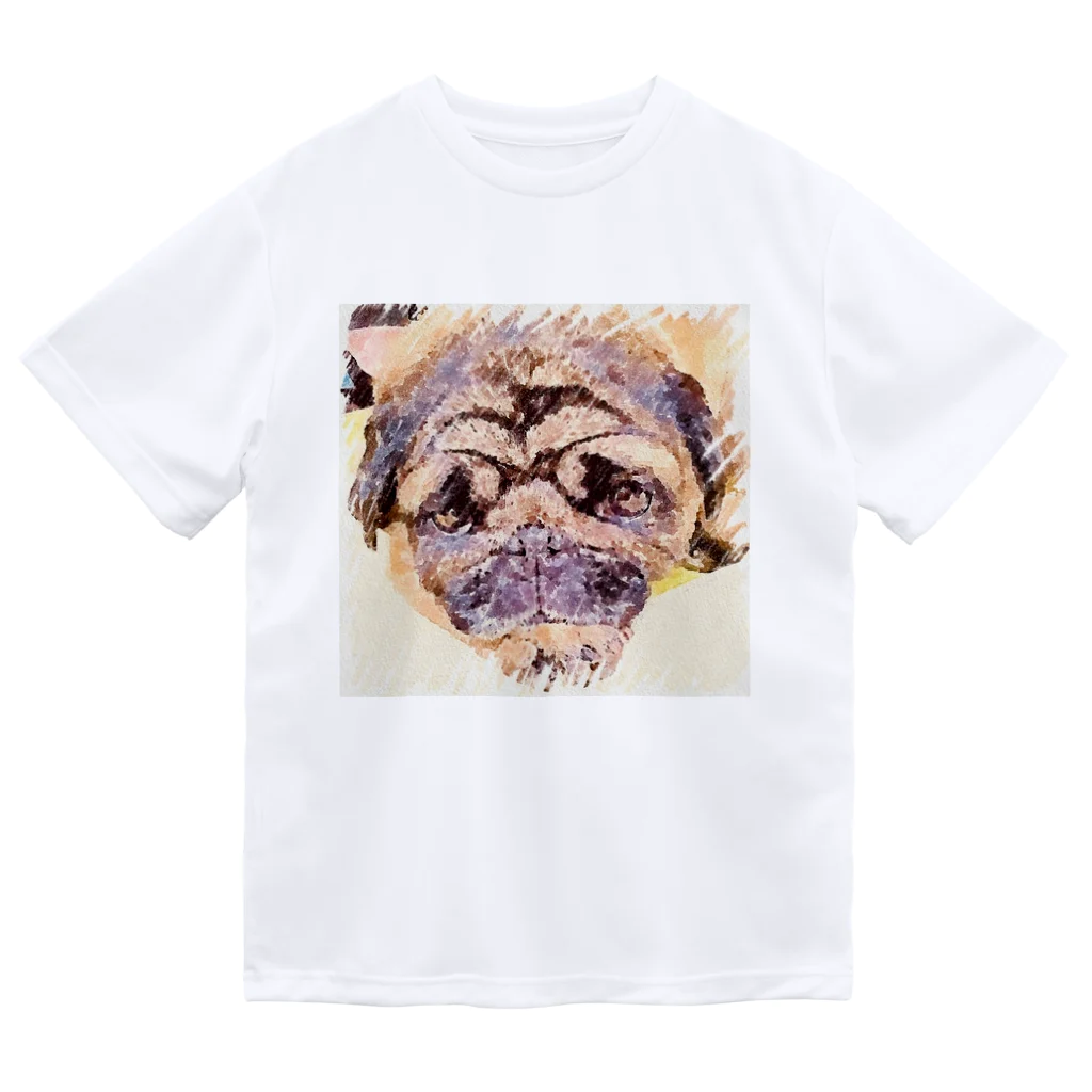 KenHana ハウスのパグ犬　花ちゃん ドライTシャツ