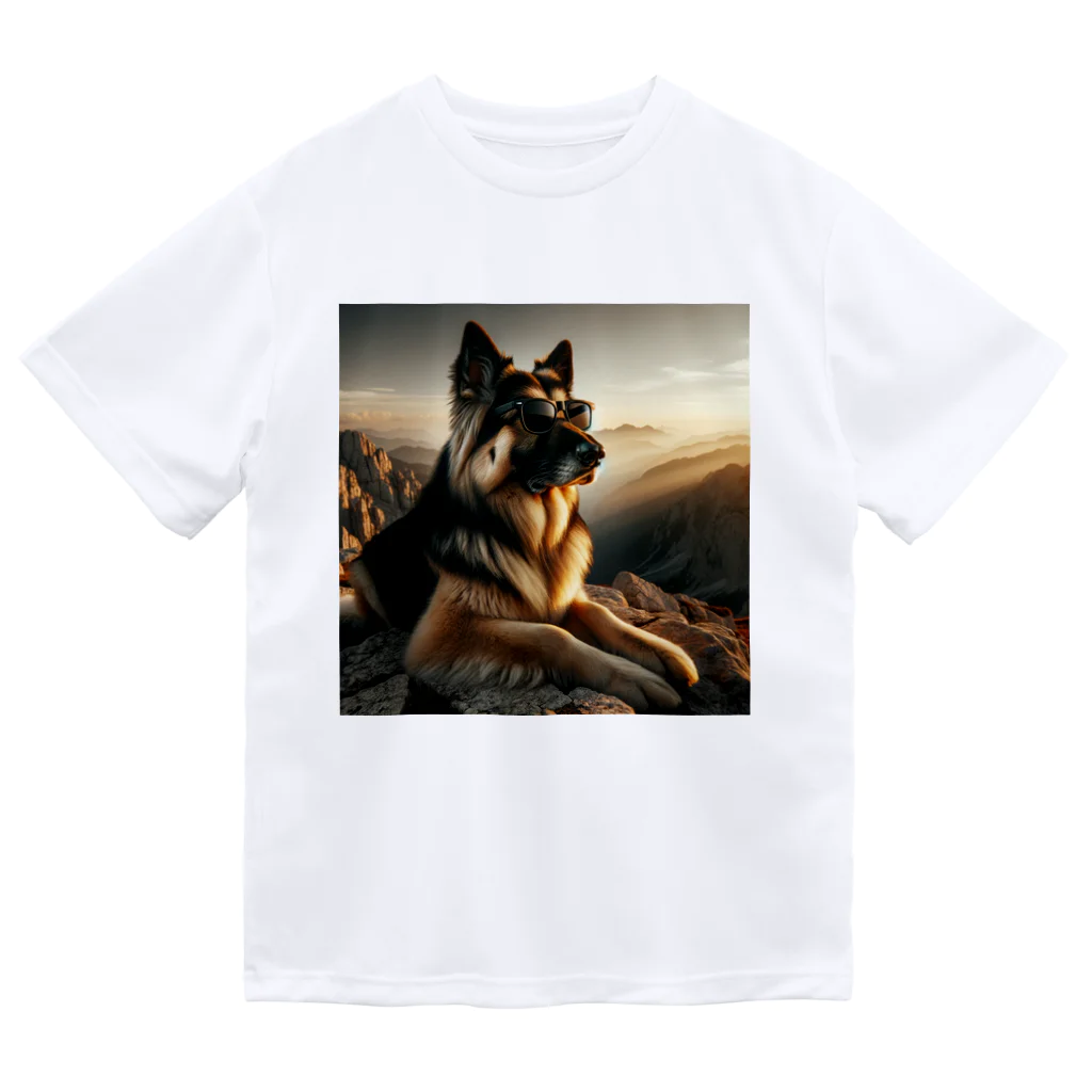 AQUAMETAVERSEのサングラスをかけた、かわいい犬 Marsa 106 ドライTシャツ