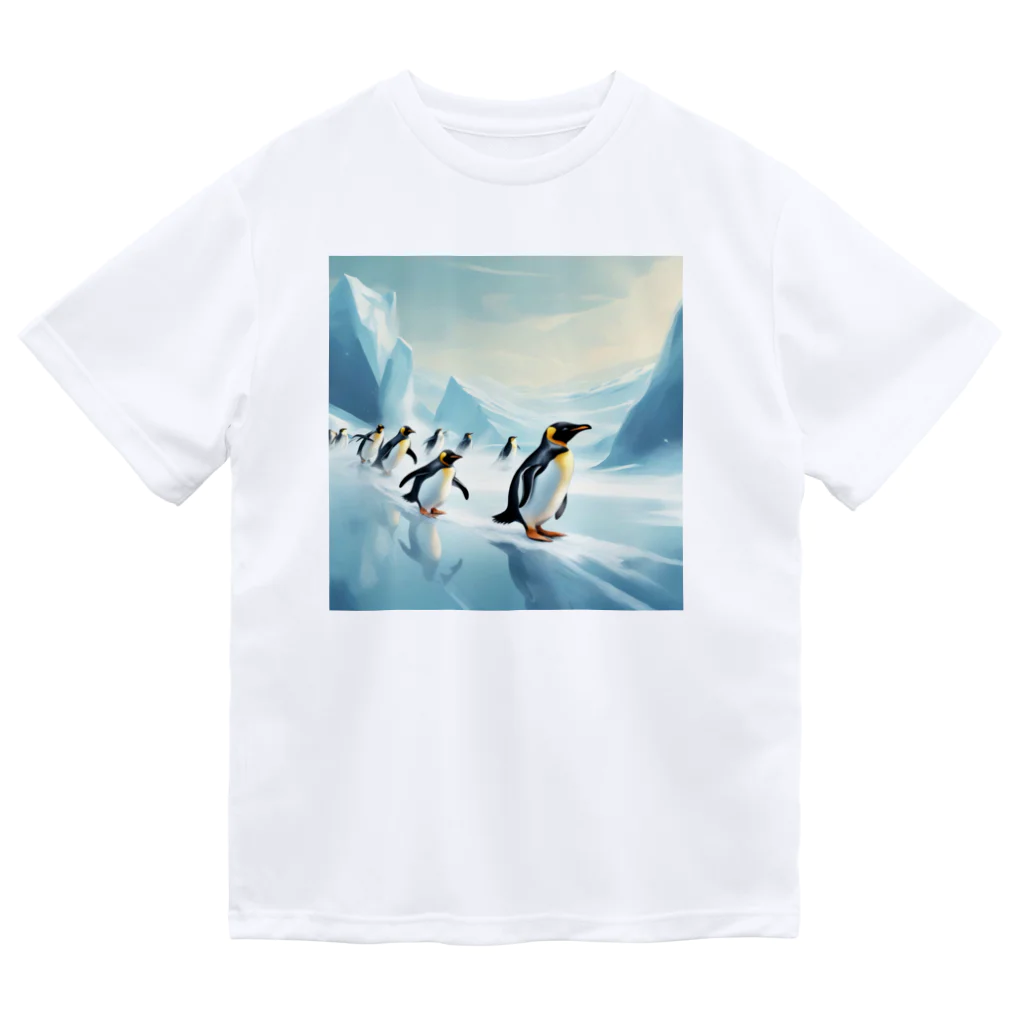 Toppogidaikonの競争するペンギン達 ドライTシャツ