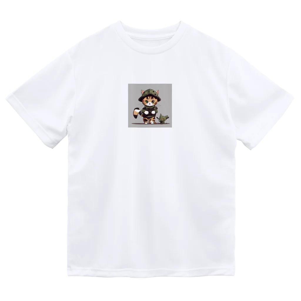 ピザベイビーの戦闘ネコ ドライTシャツ