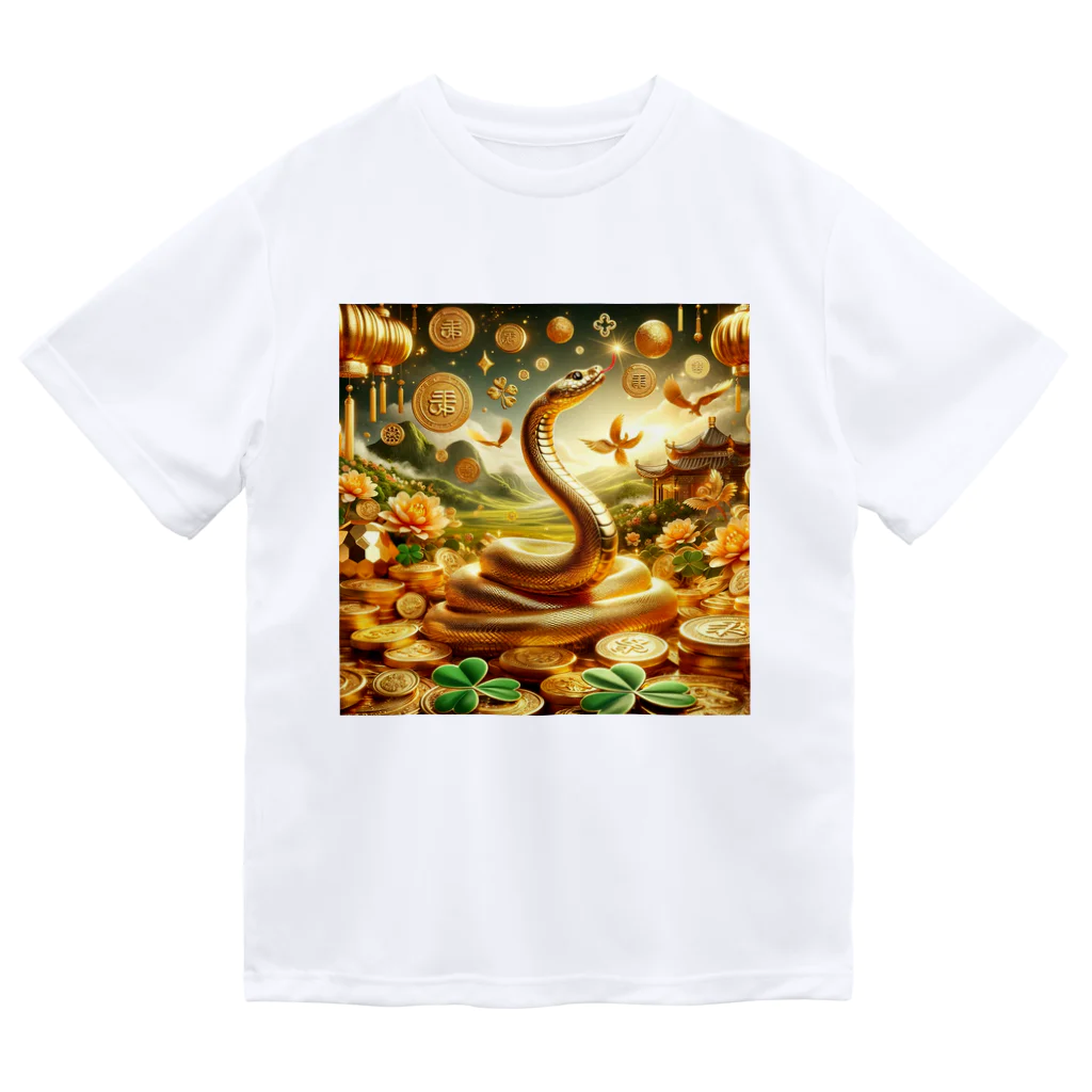 the blue seasonの財運昇蛇 - 金蛇の縁 ドライTシャツ