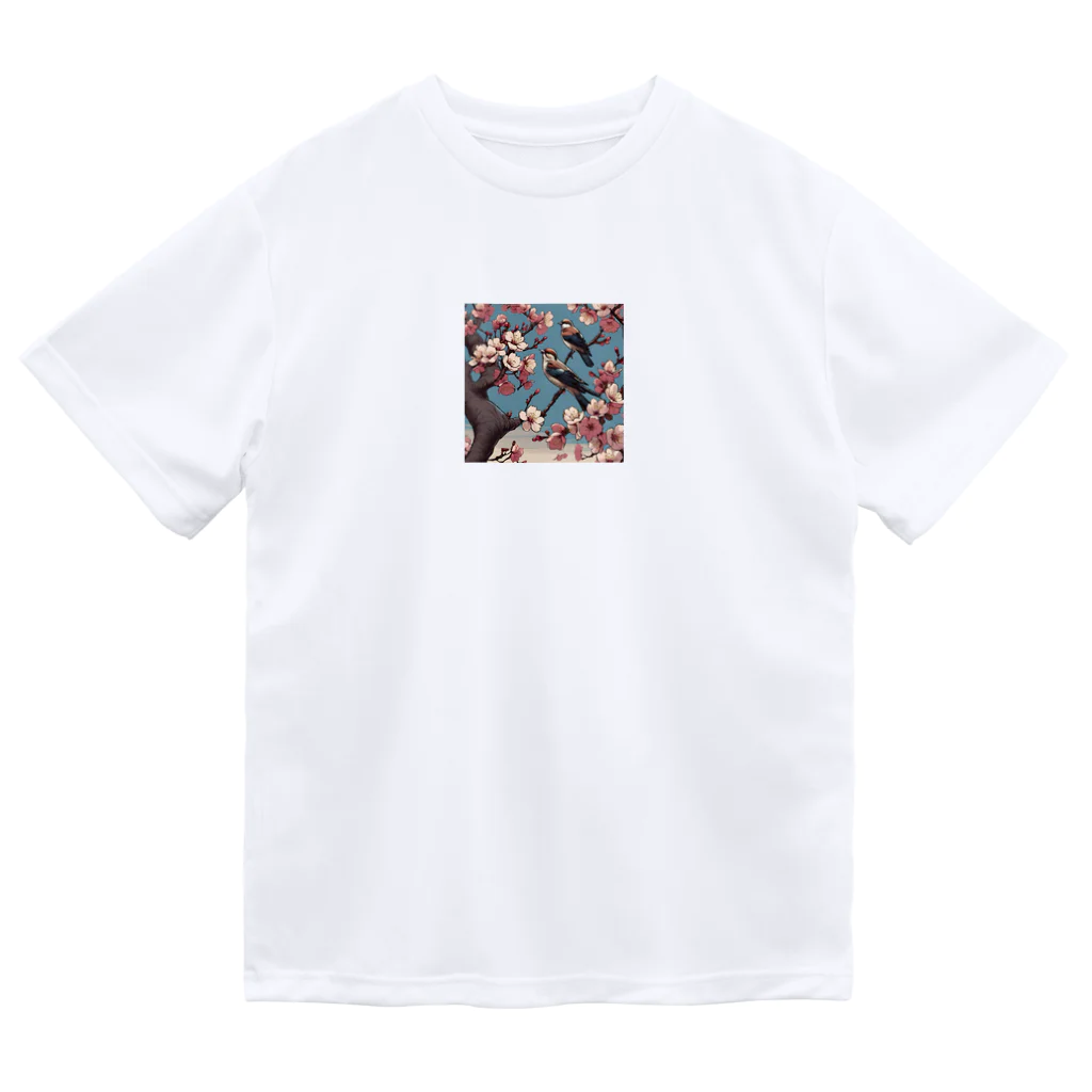 ウェブエンパイアの桜と雀（Cherry blossom & sparrow)  01 Dry T-Shirt