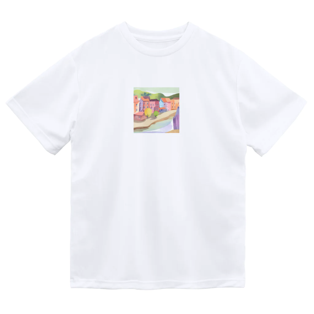 decnaの川沿いの街並み Dry T-Shirt