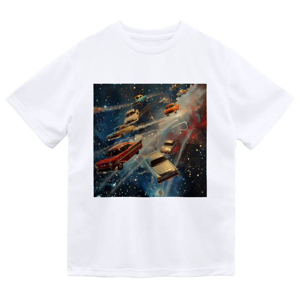 MistyStarkの宇宙を飛び交う車たち ドライTシャツ