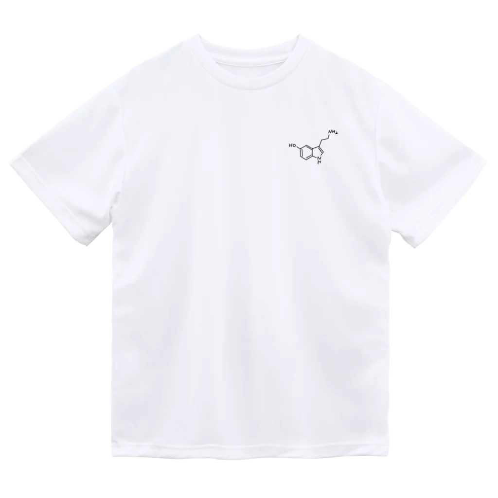 シンプルなケミカルたち。の精神安定 セロトニン（ブラック）Serotonin（Black） ドライTシャツ