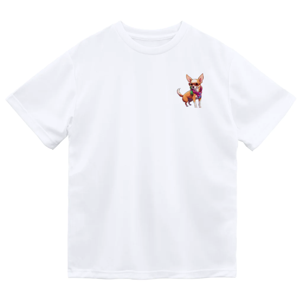 にこにこアニマルズ🐶のおしゃれチワワ2 ドライTシャツ